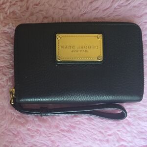 Marc Jacobs Black Wallet with Gold Accents